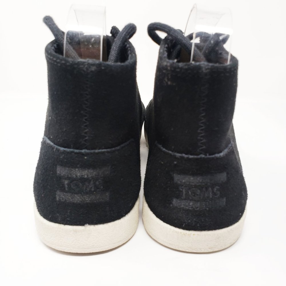 Toms Paseo High Top Black Suede Sneakers Shoes - Picture 5 of 7